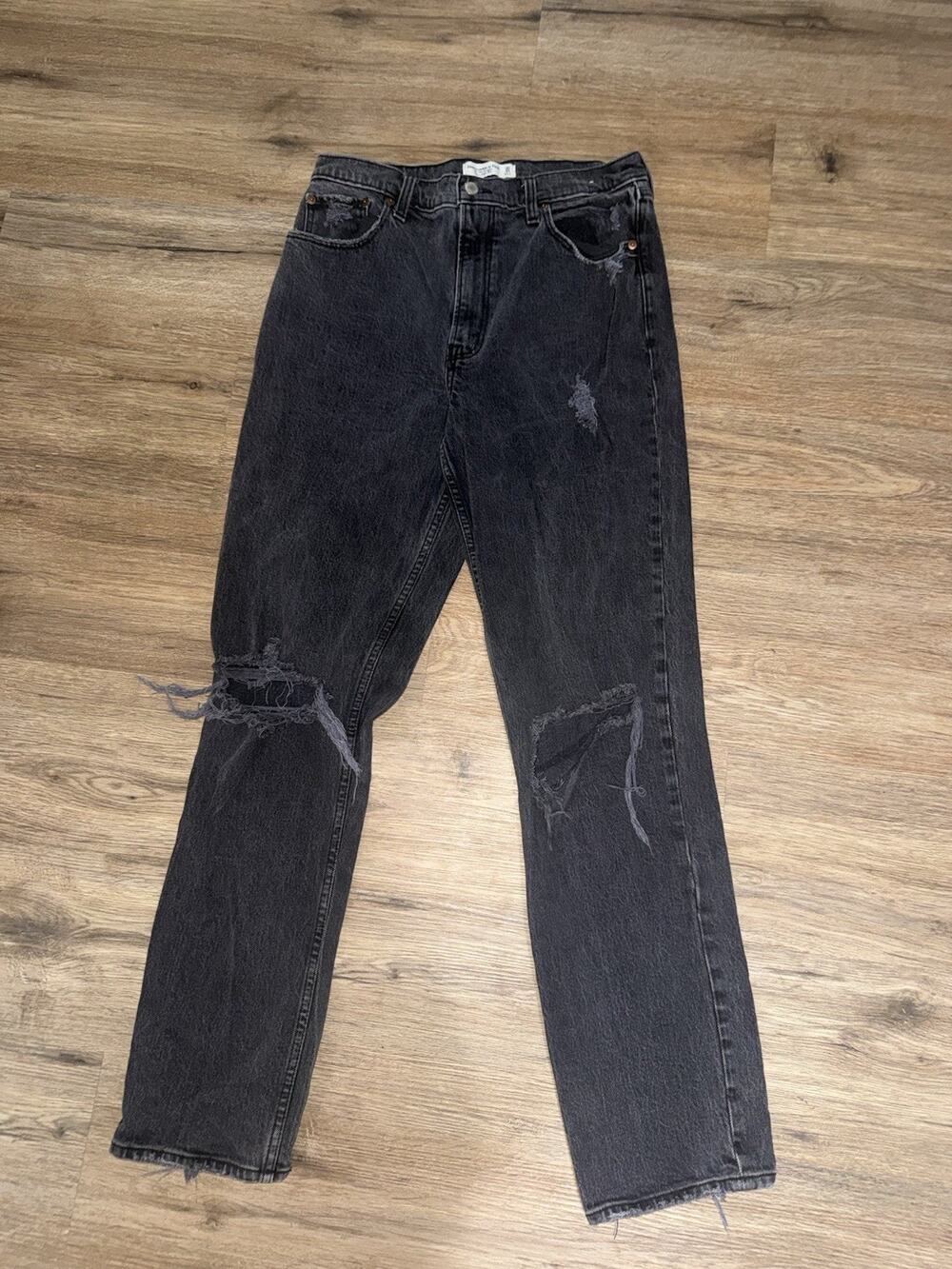Abercrombie & Fitch Black Jeans Women’s 30/10R The 90s Straight Ultra High Rise